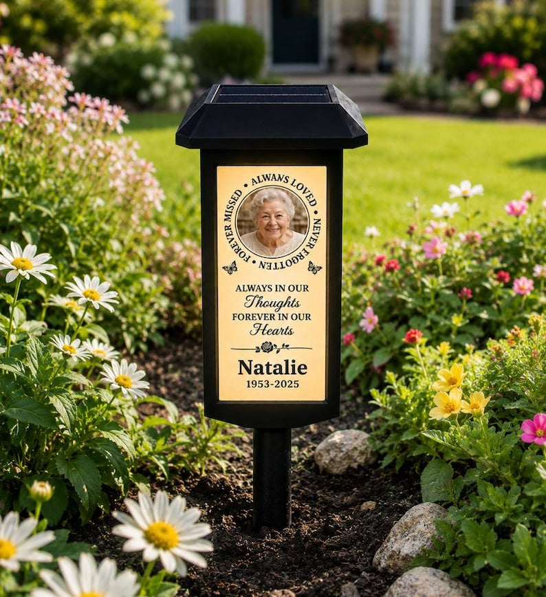 Forever In Our Heart Waterproof Photo Solar Garden Stake Light, Stake Light Remembrance Gifts