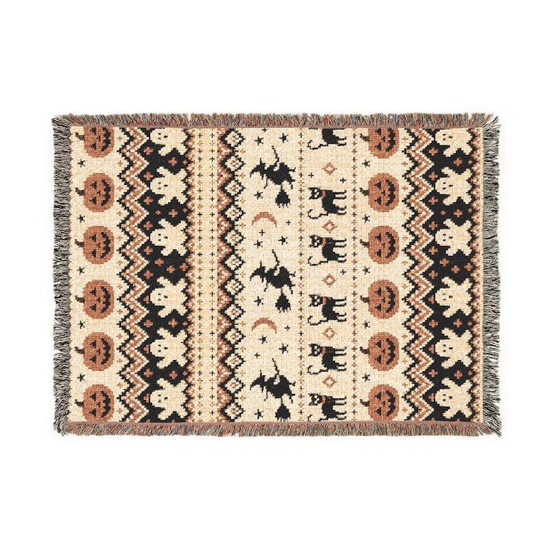 Halloween Woven Blanket Gift For Halloween Lover Throw Blanket Cozy Fall Spooky Season Home Decor 