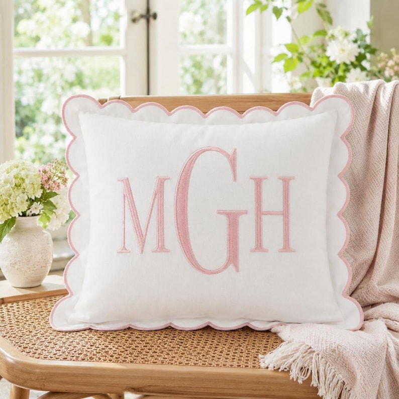 Personalized Monogram Pillow Cover, Custom Embroidered Name Pillow, Nursery Decor Cushion, Baby Room Pillow