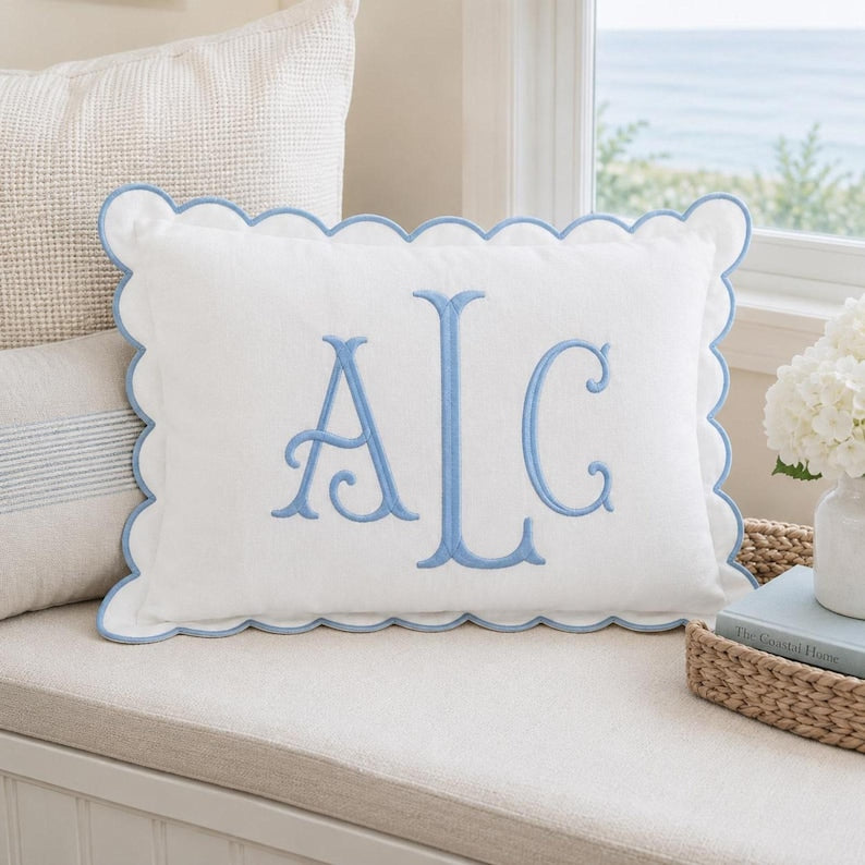 Personalized Monogram Pillow Cover, Custom Embroidered Name Pillow, Nursery Decor Cushion, Baby Room Pillow