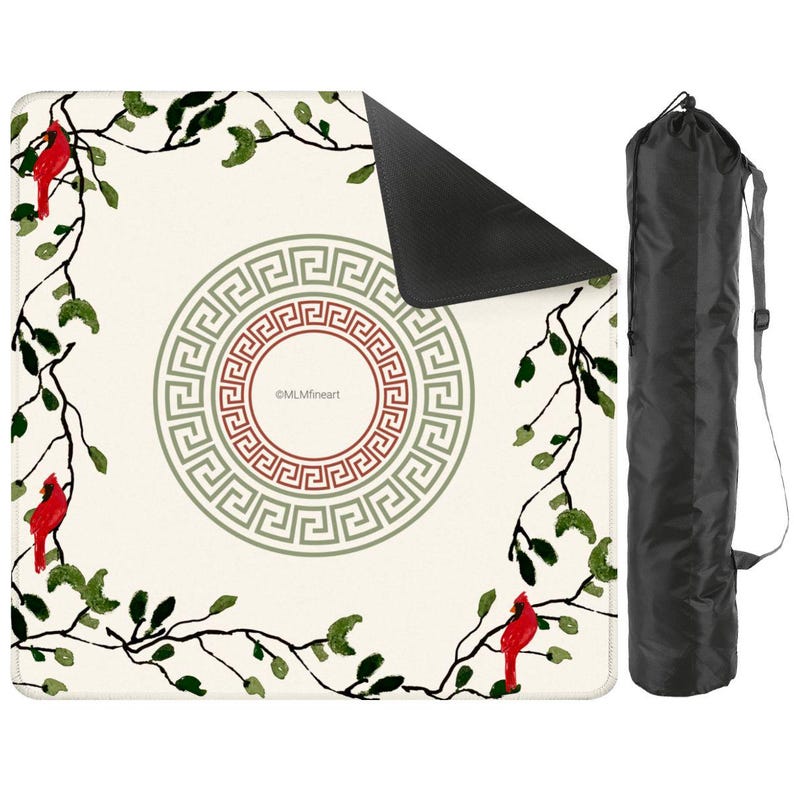 Cardinals Limited Edition Mahjong Mat, Guest Artist Martha Lynn Mitchell Fine Art Original Design, Gift for Mahjongg Host Player Teacher