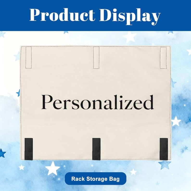 Personalized Mahjong Bag Set, 3-Piece Canvas Tile and Rack Organizer, Custom Name Travel Case