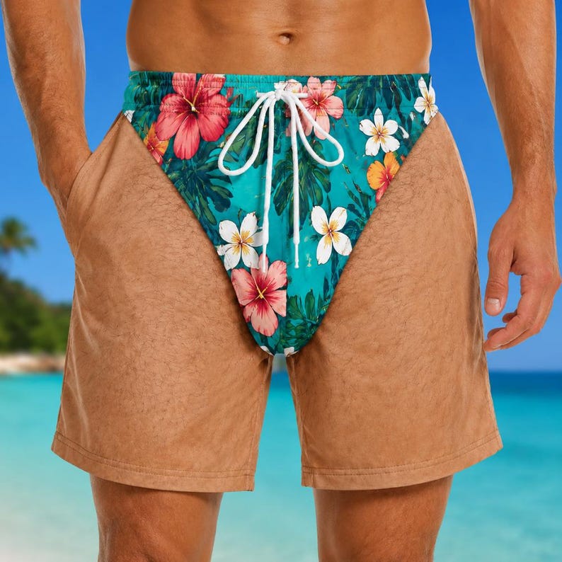 Personalized Men's Swim Trunks, Custom Funny Summer Swim Shorts, Beach Vacation Shorts For Dad