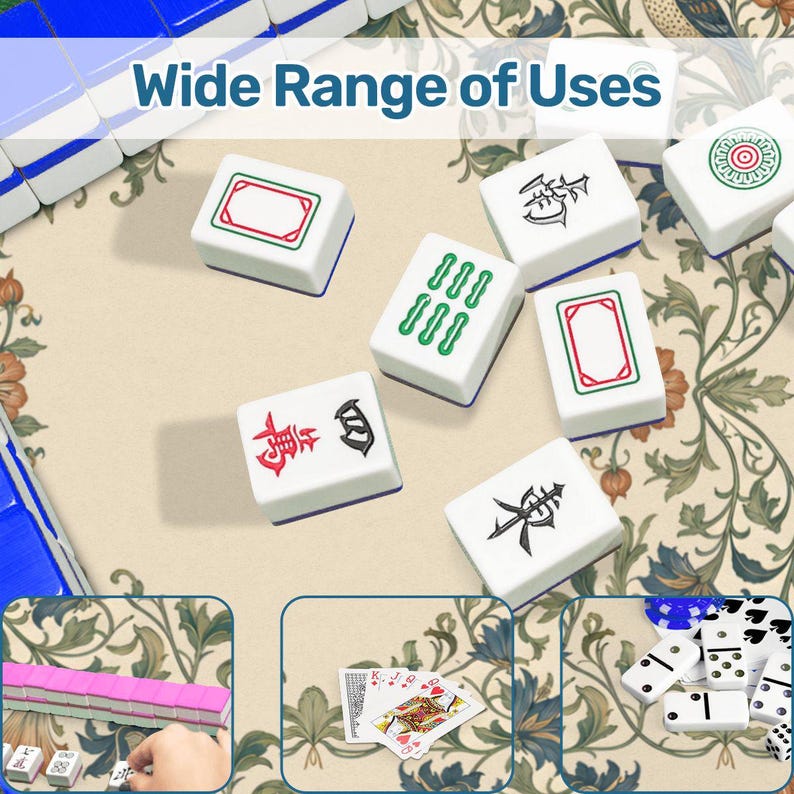 American Mahjong Mat and Bag with William Morris Inspired Birds and Flowers