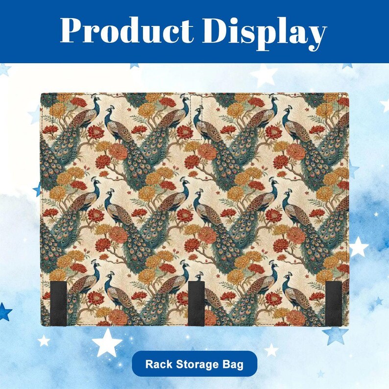 Vintage Peacock Mahjong Bag Set, Mahjong Tote Bag, Mahjong Tile Bag, Mahjong Rack Bag, Peacock Floral Mahjong Carrier
