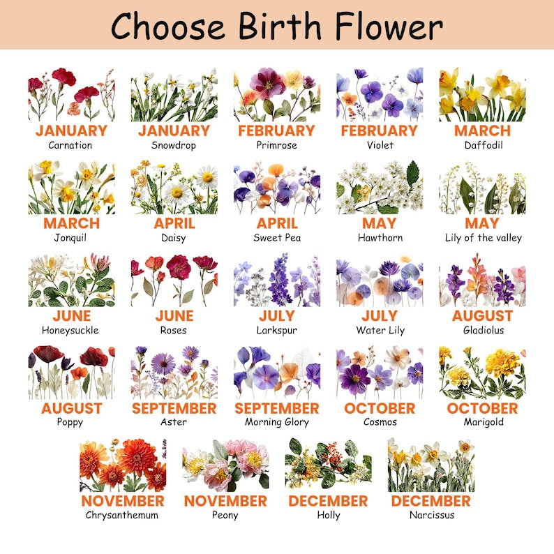 Personalized Birth Month Flower Storage Basket, Custom Birth Flower & Name Gift, Reading Birthday Gift