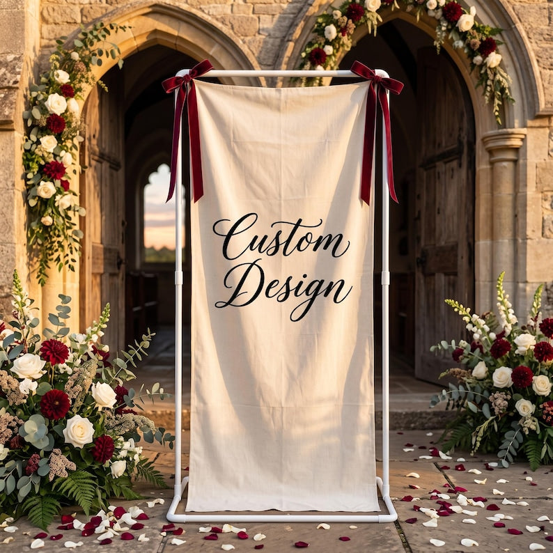 Custom Design Banner, Personalized Backdrop, Wedding Welcome Sign, Bridal Shower Banner