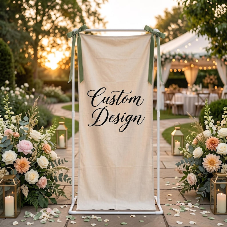 Custom Design Banner, Personalized Backdrop, Wedding Welcome Sign, Bridal Shower Banner