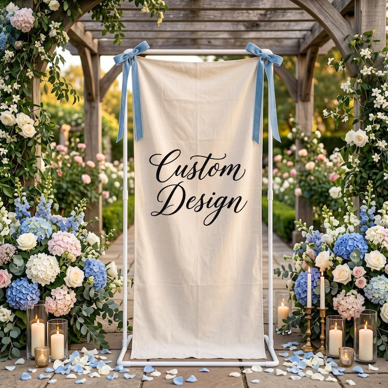 Custom Design Banner, Personalized Backdrop, Wedding Welcome Sign, Bridal Shower Banner