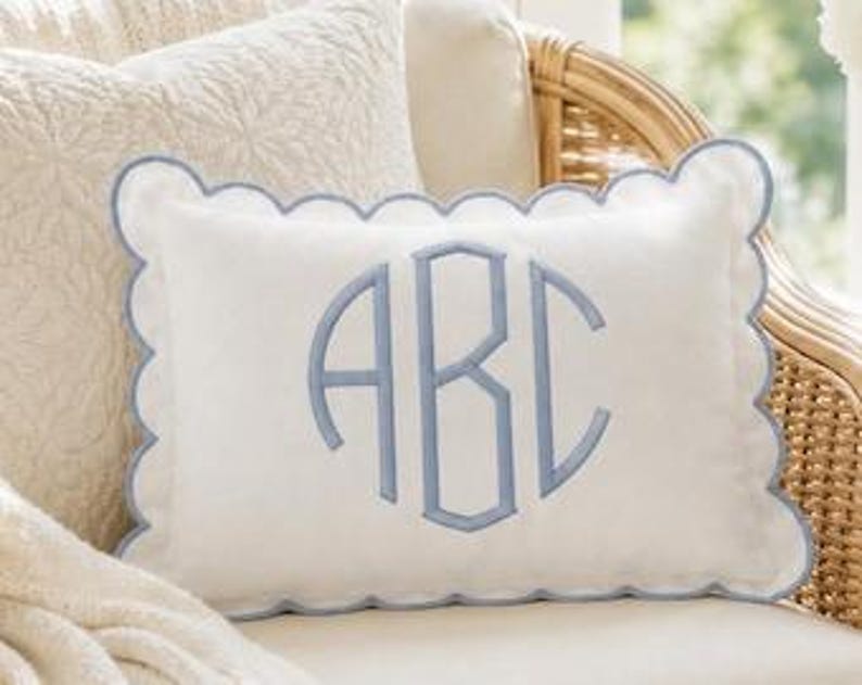Personalized Embroidered Monogram Pillowcases , Custom Name Nursery Decor Cushion, Baby Room Decor
