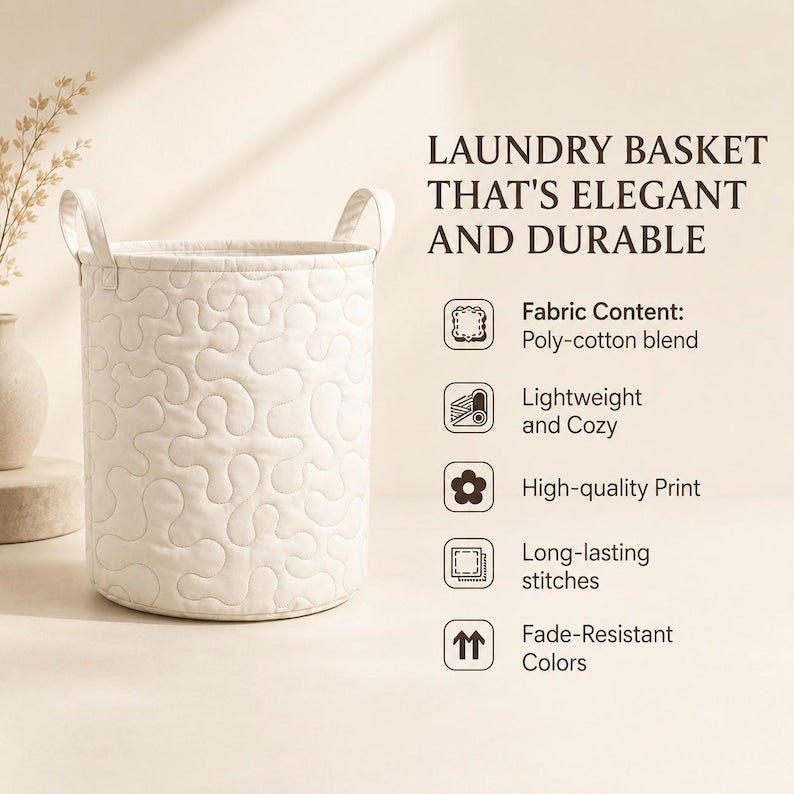 Black Face Sheep Quilted Laundry Basket, Rustic Organizer, Personalized Fabric Storage Basket