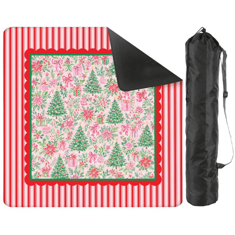 Christmas Mahjong Mat, Holiday Mahjong Mat, Xmas Floral Mahjong Mat, Holiday Mahjong Mat, Green and Red Mahjong