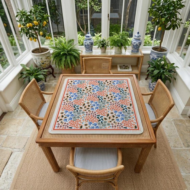 Leopard American Mahjong Mat, Animal Print Mahjong Mat, Preppy Mahjong Playing Mat, Safari Game Table Mat
