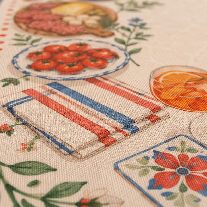 The Americana Aperol Garden Mahjong Mat, Patriotic Floral Mahjong Mat, Summer Garden Party Game Mat, American Mahjong Gift