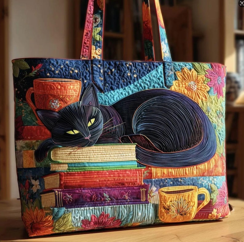 Black Cat Kitten Ragdoll Tote Bag, Intuition, Joy & Comfort