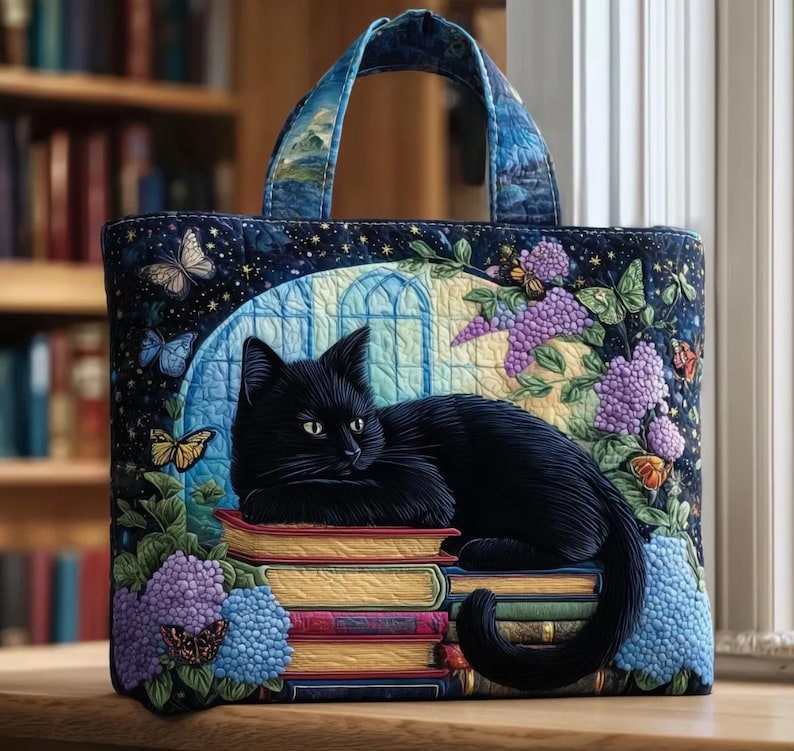 Black Cat Kitten Ragdoll Tote Bag, Intuition, Joy & Comfort
