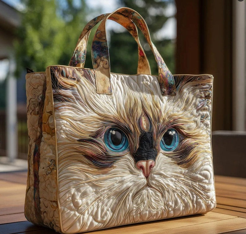 Black Cat Kitten Ragdoll Tote Bag, Intuition, Joy & Comfort