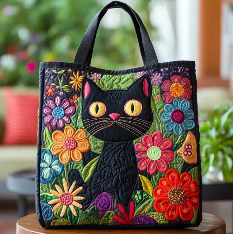 Black Cat Kitten Ragdoll Tote Bag, Intuition, Joy & Comfort