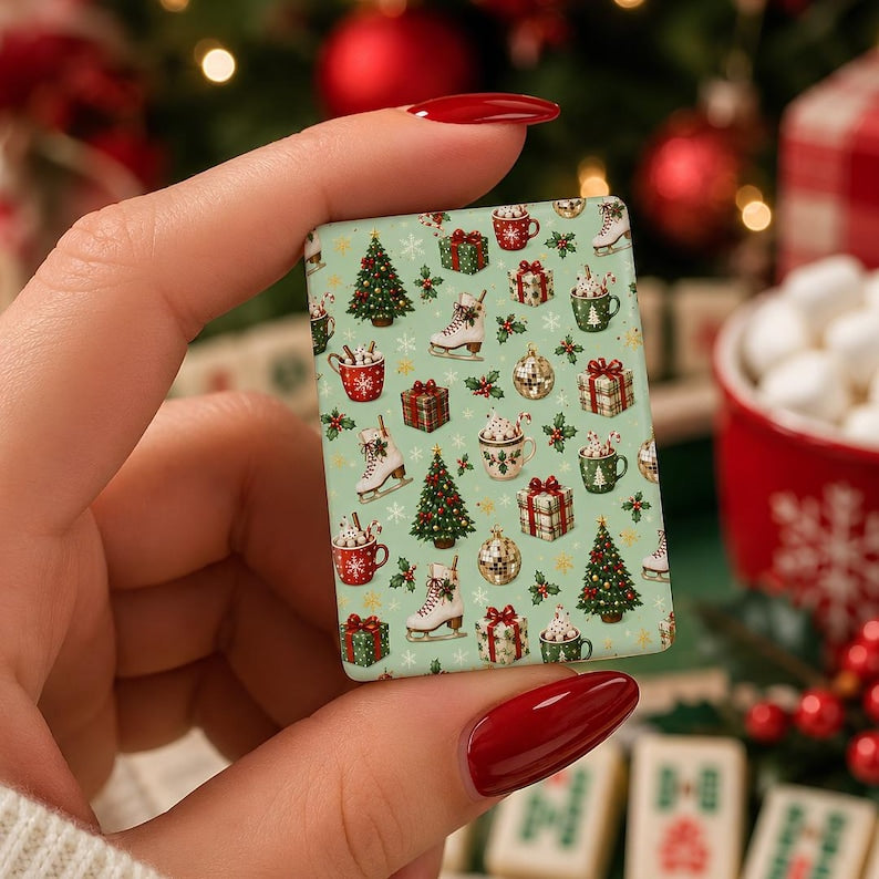 Christmas Mahjong Tiles, Holiday Mahjong Set, Festive American Mahjong Tiles, Winter Game Accessories