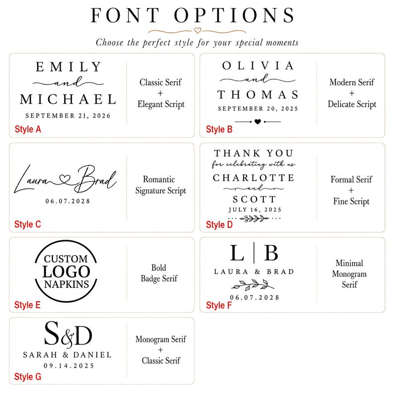 Custom Wedding Napkins with Text, Personalized Wedding Cocktail Napkins for Engagement