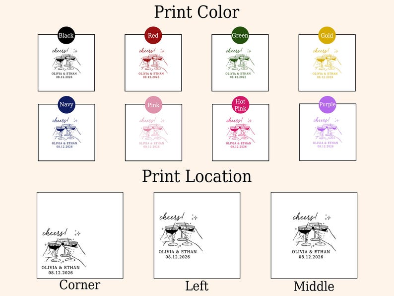 Personalized Wedding Napkins, Custom Cocktail Napkin for Engagement Party, Bridal Shower & Wedding Decor