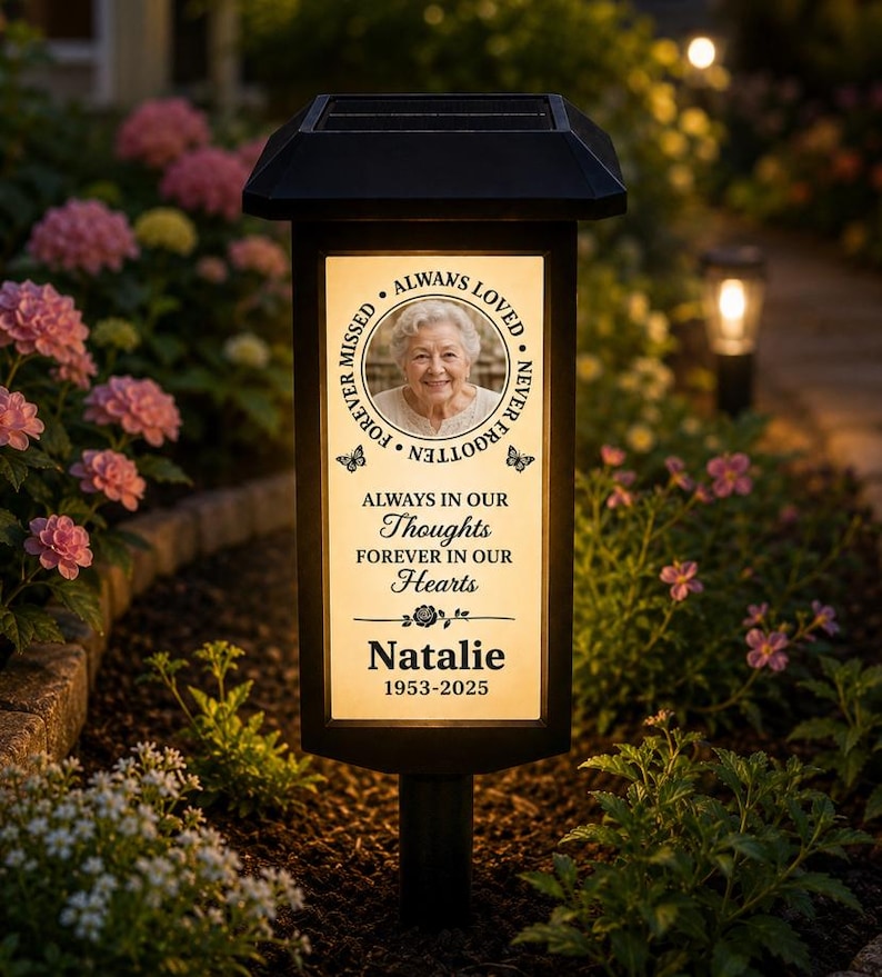 Forever In Our Heart Waterproof Photo Solar Garden Stake Light, Stake Light Remembrance Gifts