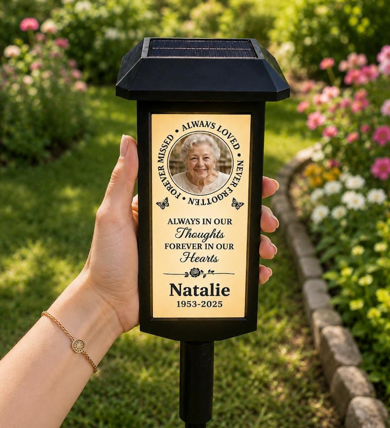 Forever In Our Heart Waterproof Photo Solar Garden Stake Light, Stake Light Remembrance Gifts