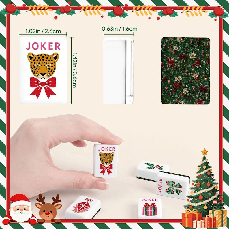 Nutcracker Christmas Mahjong Tile Set, 166-Piece American Mahjong Tiles, Festive Holiday Mahjong Gift