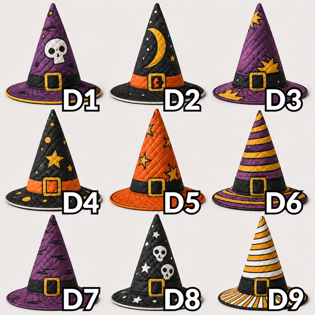 Personalized Quilted Witch Hat, Custom Name Vintage Halloween Hat, Retro Patchwork Witch Costume Hat