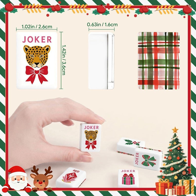 Glam Holiday Christmas Mahjong Tiles Mahjong, Christmas Mahjong Tiles, Holiday Mahjong Gift