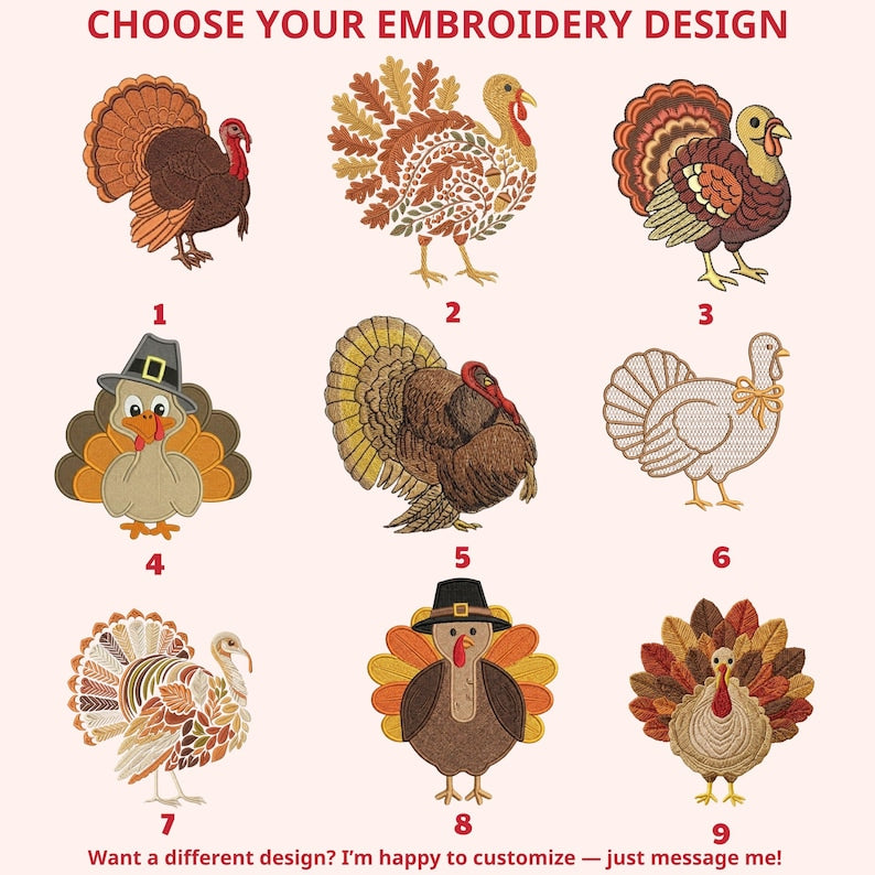Personalized Turkey Monogram Wreath Sash, Embroidered Thanksgiving Door Bow, Fall Wreath Ribbon Decor