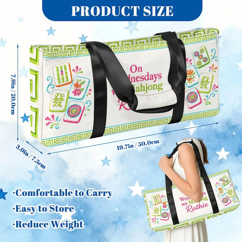 Custom Mahjong Bag Set, Customized Travel Tote Pouches, Luxury Carrying Case for Her