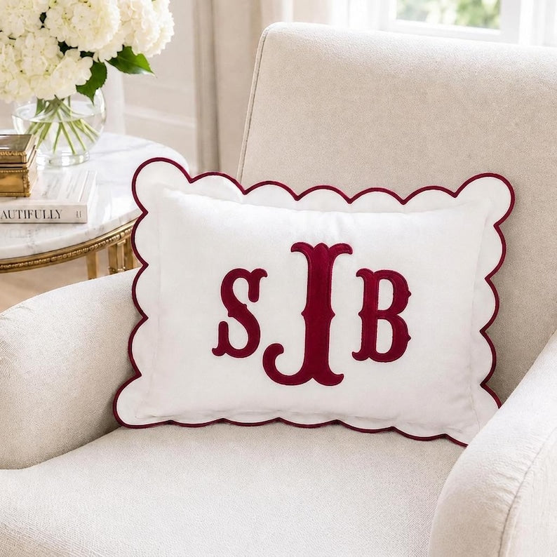 Personalized Monogram Pillow Cover, Custom Embroidered Name Pillow, Nursery Decor Cushion, Baby Room Pillow