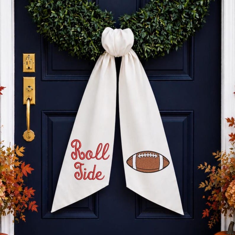 Football Wreath Sash, Custom Team Embroidered Wreath Sash