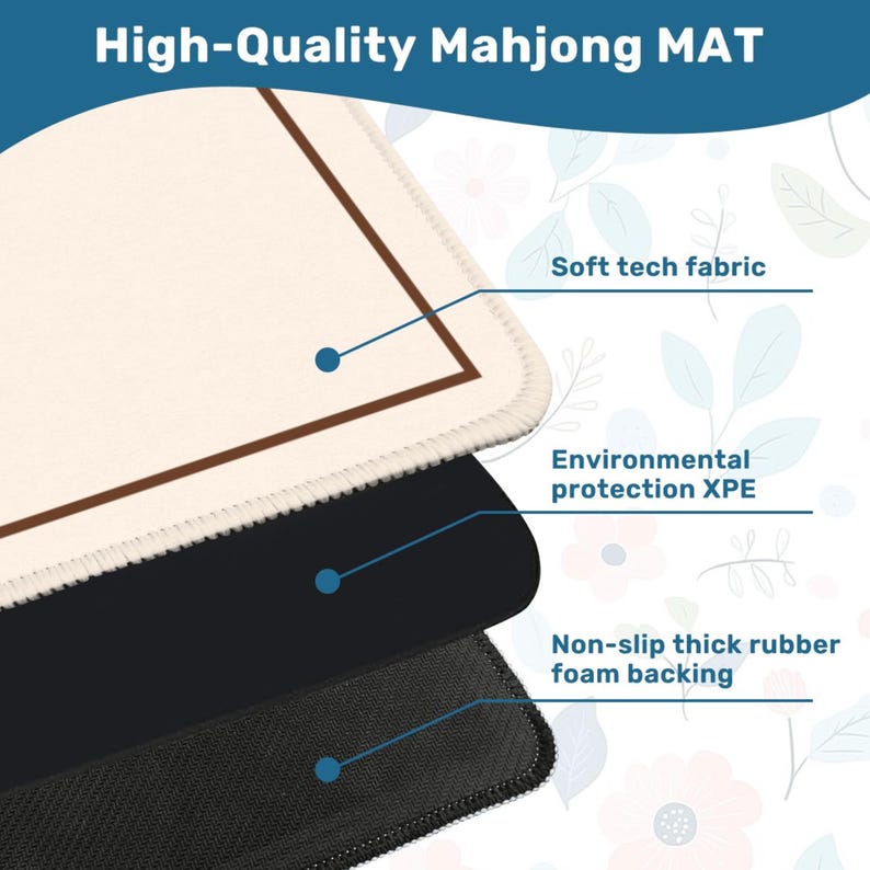 Minimalist Beige Brown Mahjong Mat, Neutral Mahjong Table Cover, Modern Tile Game Playing Surface