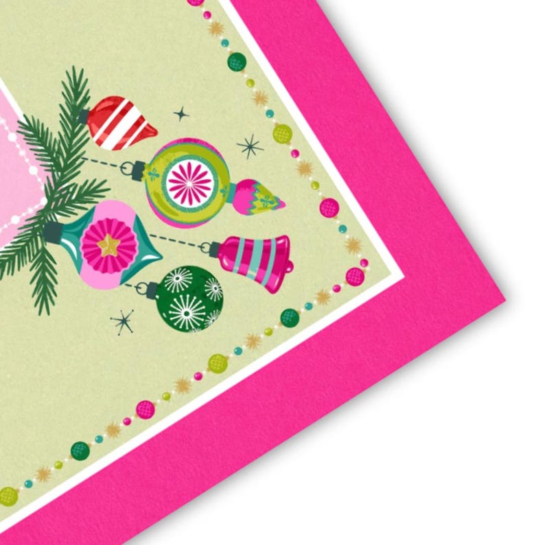Very Merry Mahj Mahjong Mat, Pink Christmas Mahjong Decor, Retro Holiday Game Night, Festive Mahj Collection