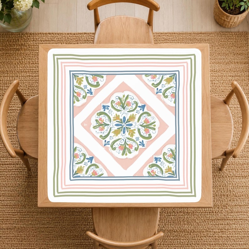 Botanical Mahjong Playing Mat, Mahjong Table Mat for American & Chinese Mahjong, Game Night Gift