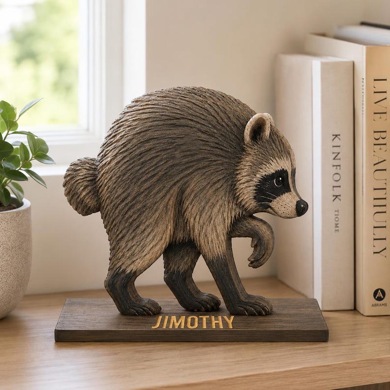 Personalized Jimothy Raccoon Wooden Sign, Seattle Short Spine Raccoon Decor, Viral Raccoon Meme Gift