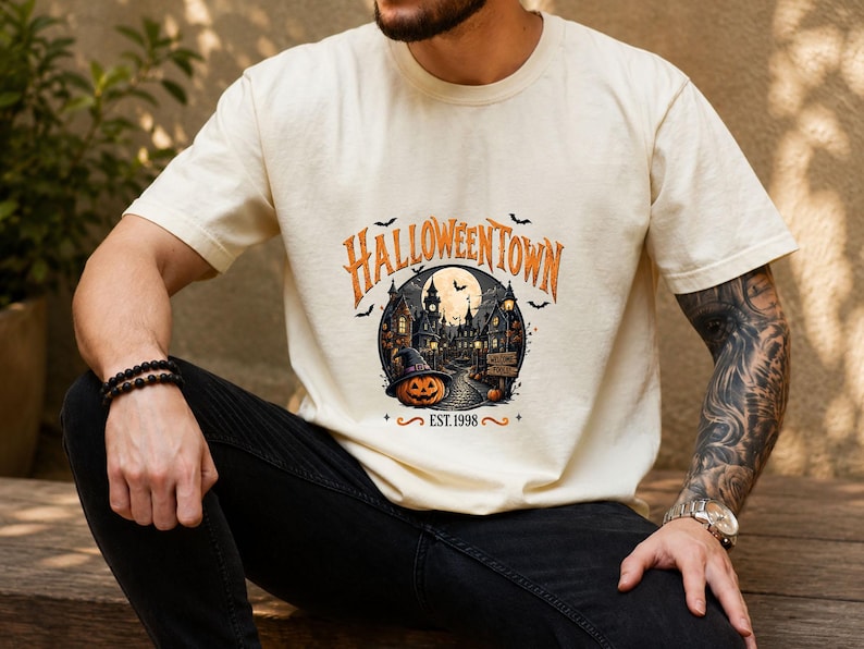 Halloween Town Shirt, Vintage Spooky Pumpkin Village Tee, Halloween Graphic T-Shirt, Fall Horror Lover Gift, Autumn Unisex Tee