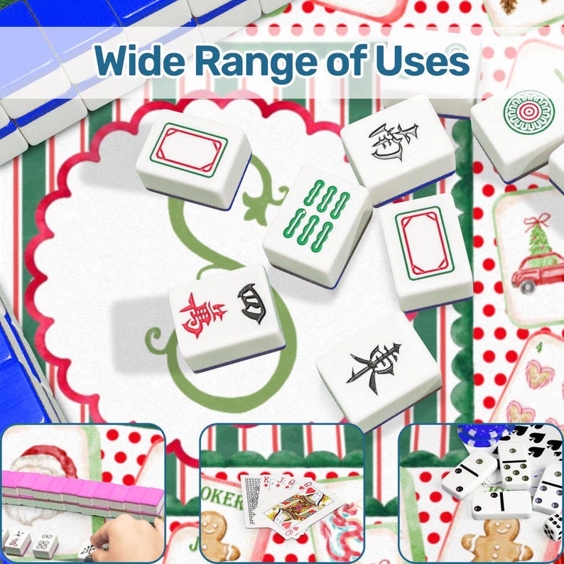 Christmas Mahjong Mat, Personalized Mahjong Playing Mat, Holiday Mahjong Gift, Game Mat