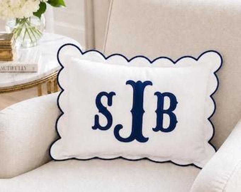 Personalized Embroidered Monogram Pillowcases , Custom Name Nursery Decor Cushion, Baby Room Decor