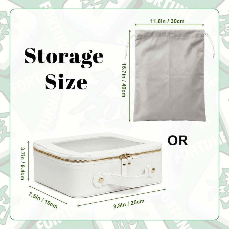 Custom Porcelain Mahjong Tiles Set of 160, Chinoiserie Style Acrylic American Mahjong, Oriental Tile Set