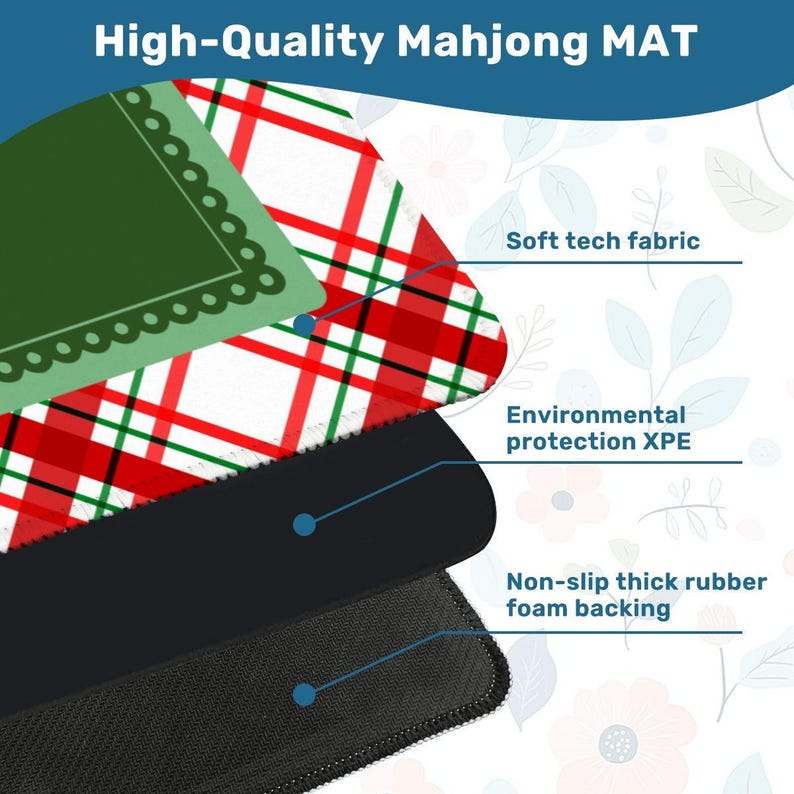 Evergreen Christmas Plaid Mahjong Mat