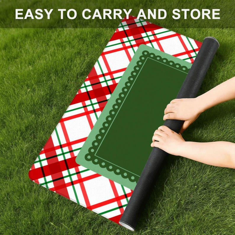 Evergreen Christmas Plaid Mahjong Mat
