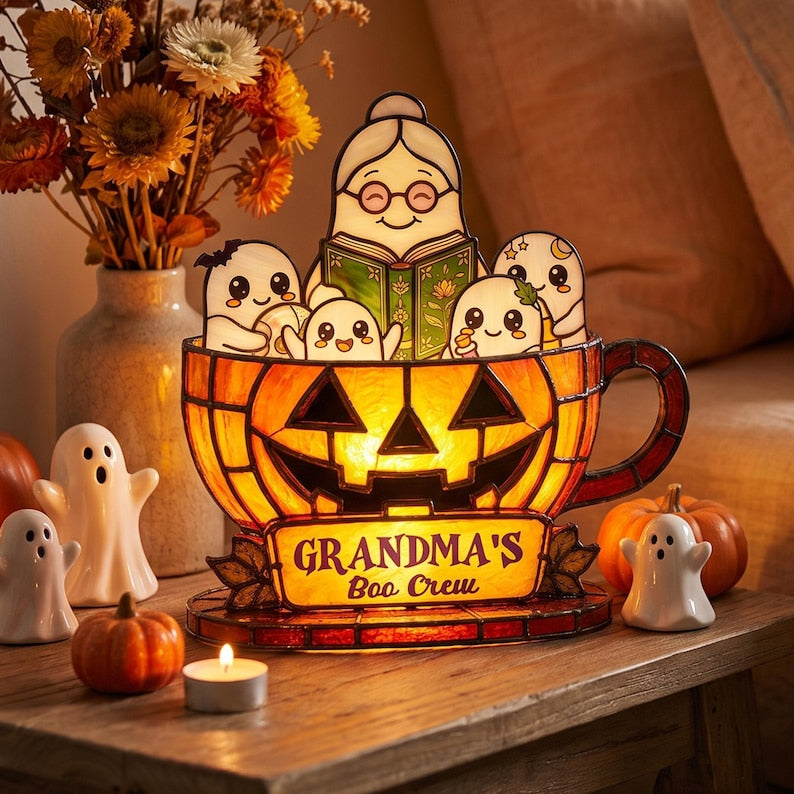 Grandma's Boo Crew, Personalized Light Box, Halloween Decor