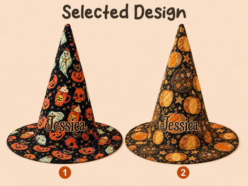 Personalized Pumpkin Witch Hat, Fall Pumpkin Witch Hat, Custom Cottagecore Autumn Witchy Hat, Quilted Witch Hat