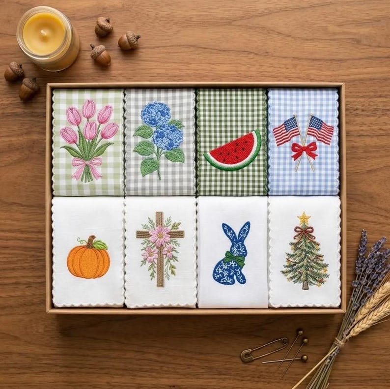 All-Season Wreath Sash Bundle, Year-Round Holiday & Everyday Door Decor, Custom Monogrammed Wreath Sashes