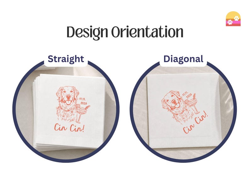Custom Pet Illustration Cocktail Napkins, Personalized Dog Cat Wedding Bar Napkins, Rehearsal Dinner Party Gift