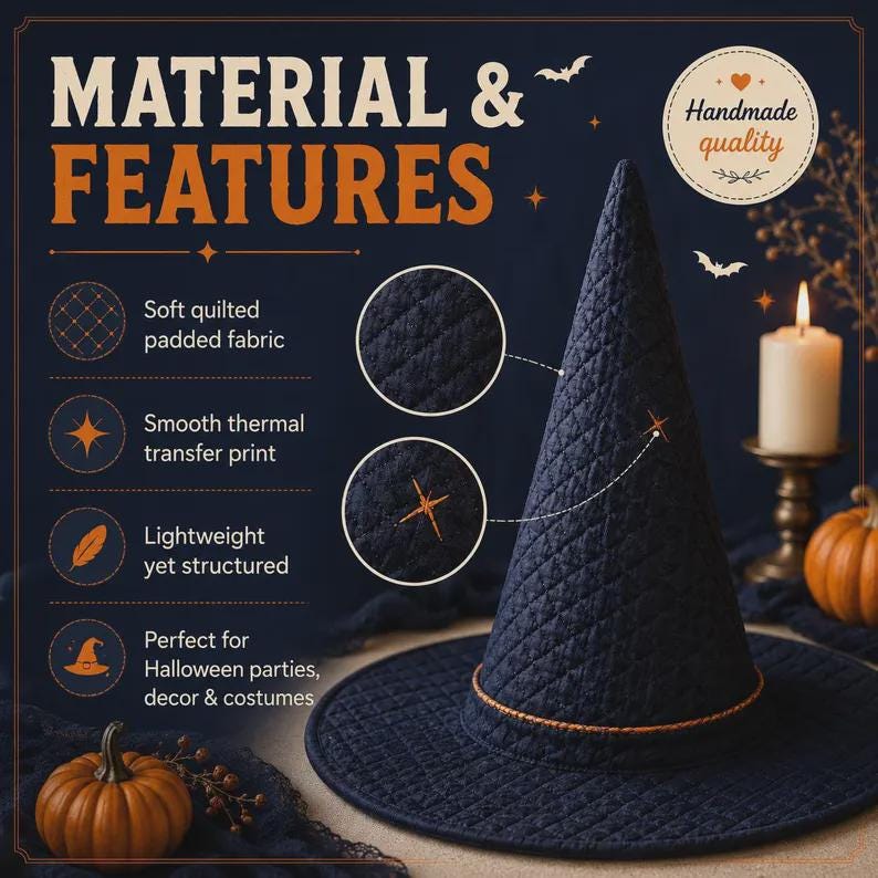Witch Frog Hat, Quilted Halloween Princess Costume Cap, Celestial Lily Wizard Hat Festival Accessory