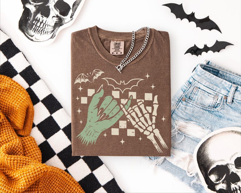 Pinky Promise Halloween Comfort Colors® Tshirt, Witch Monster Tee, Skeleton Sweatshirt